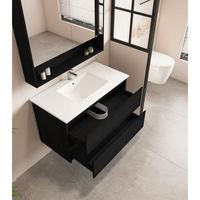 600-1800*450*560mm Mercio Hera Black Oak MDF Wall Hung Vanity