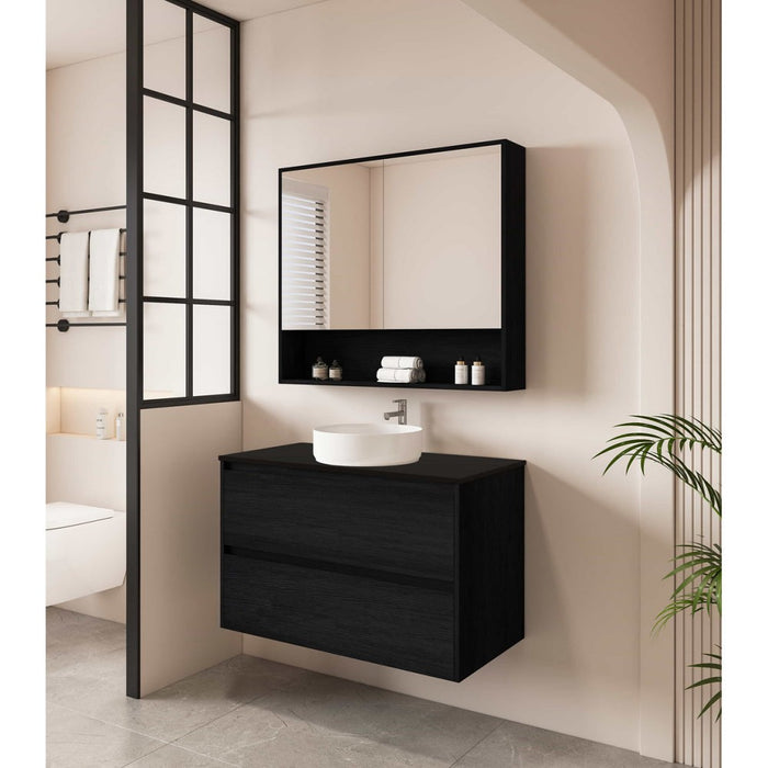 600-1800*450*560mm Mercio Hera Black Oak MDF Wall Hung Vanity