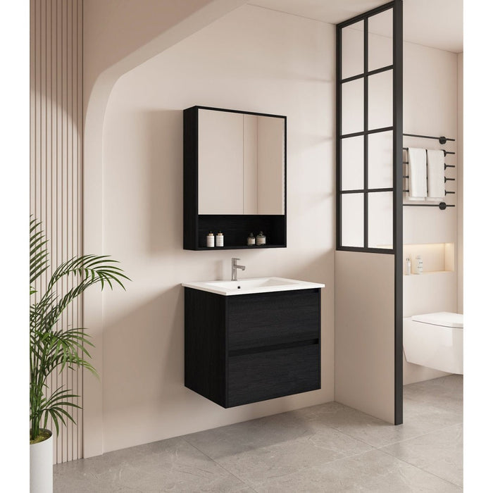 600-1800*450*560mm Mercio Hera Black Oak MDF Wall Hung Vanity