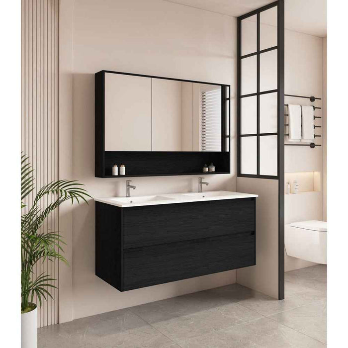 600-1800*450*560mm Mercio Hera Black Oak MDF Wall Hung Vanity