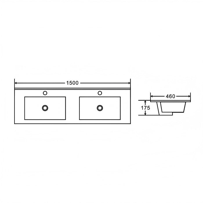 600-1500*450*560mm Mercio Hera Elegant Oak MDF Wall Hung Vanity