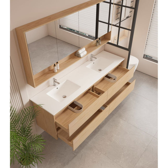 600-1800*450*560mm Mercio Hera Tas Oak MDF Wall Hung Vanity