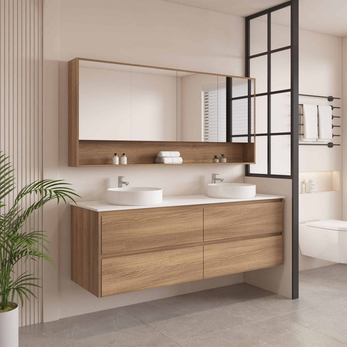 600-1500*450*560mm Mercio Hera Elegant Oak MDF Wall Hung Vanity