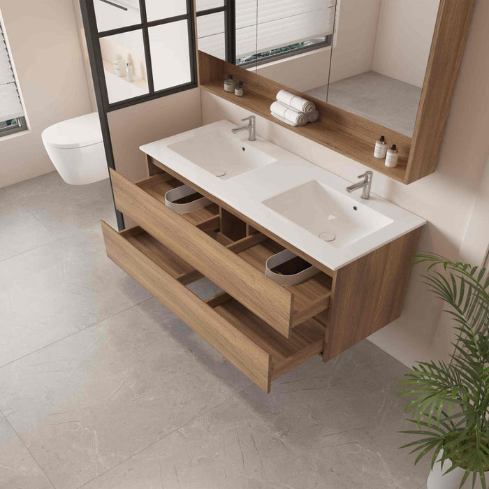 600-1500*450*560mm Mercio Hera Elegant Oak MDF Wall Hung Vanity