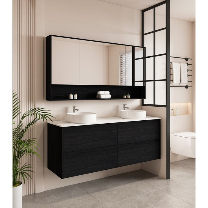 600-1800*450*560mm Mercio Hera Black Oak MDF Wall Hung Vanity