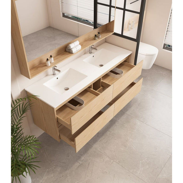 600-1800*450*560mm Mercio Hera Tas Oak MDF Wall Hung Vanity