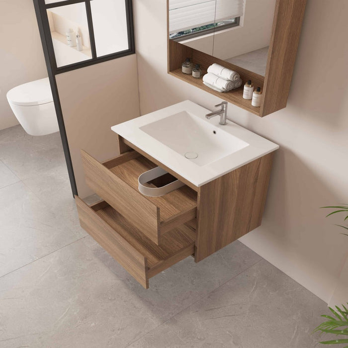 600-1500*450*560mm Mercio Hera Elegant Oak MDF Wall Hung Vanity