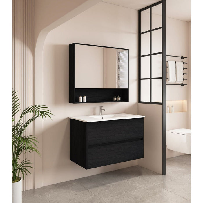 600-1800*450*560mm Mercio Hera Black Oak MDF Wall Hung Vanity