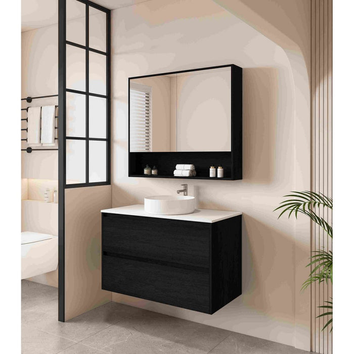 600-1800*450*560mm Mercio Hera Black Oak MDF Wall Hung Vanity