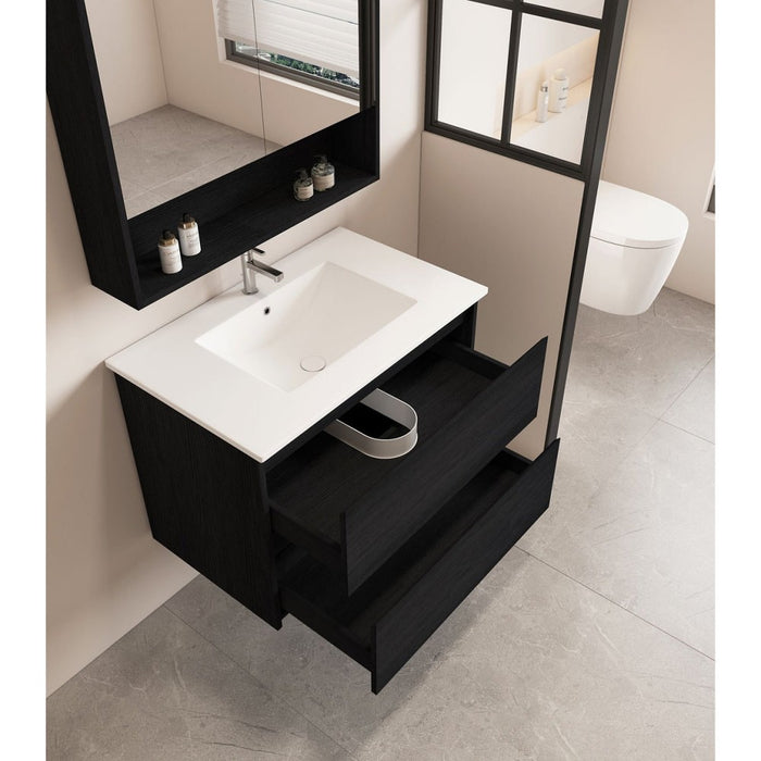 600-1800*450*560mm Mercio Hera Black Oak MDF Wall Hung Vanity