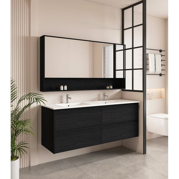 600-1800*450*560mm Mercio Hera Black Oak MDF Wall Hung Vanity