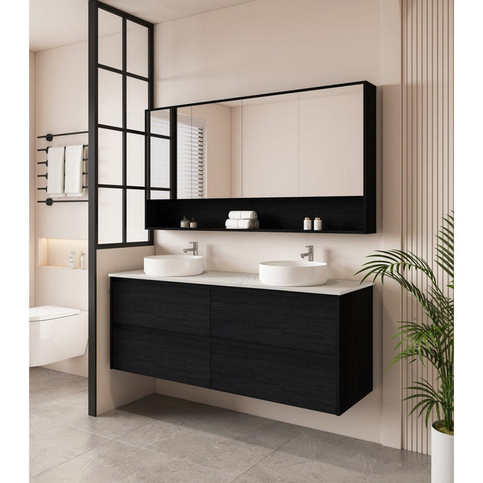 600-1800*450*560mm Mercio Hera Black Oak MDF Wall Hung Vanity