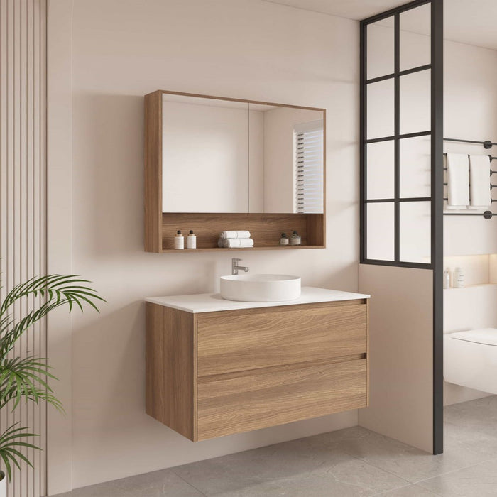 600-1500*450*560mm Mercio Hera Elegant Oak MDF Wall Hung Vanity
