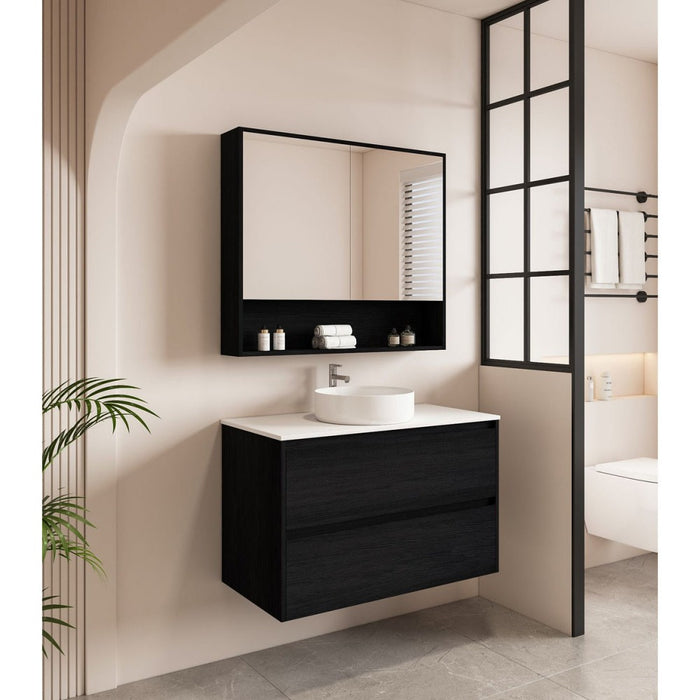 600-1800*450*560mm Mercio Hera Black Oak MDF Wall Hung Vanity