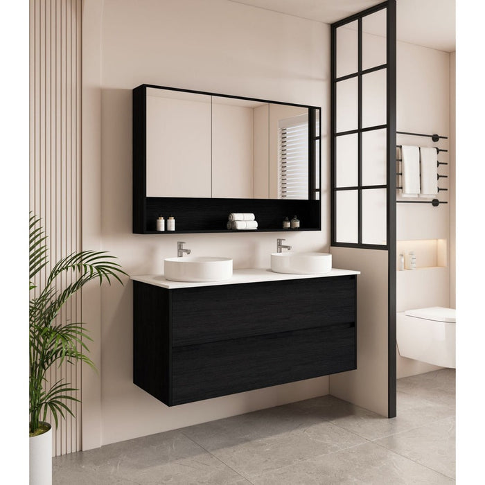 600-1800*450*560mm Mercio Hera Black Oak MDF Wall Hung Vanity