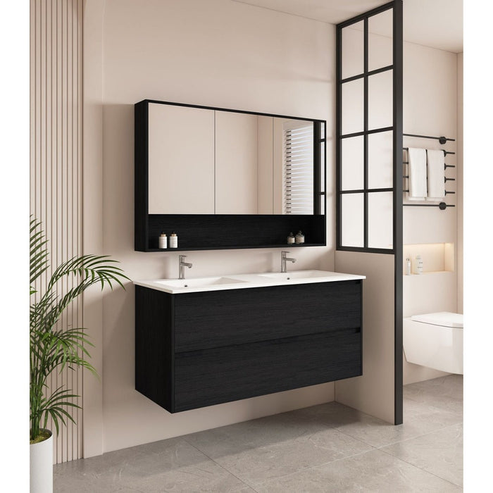 600-1800*450*560mm Mercio Hera Black Oak MDF Wall Hung Vanity