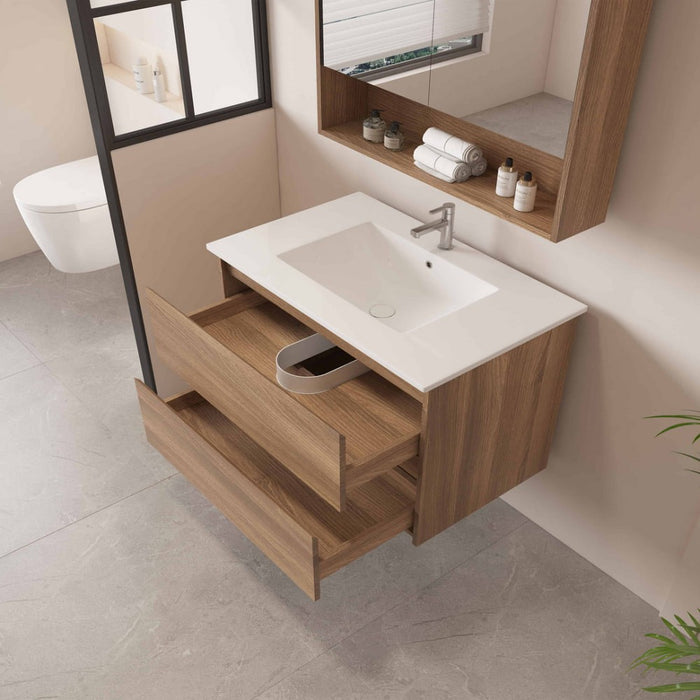 600-1500*450*560mm Mercio Hera Elegant Oak MDF Wall Hung Vanity