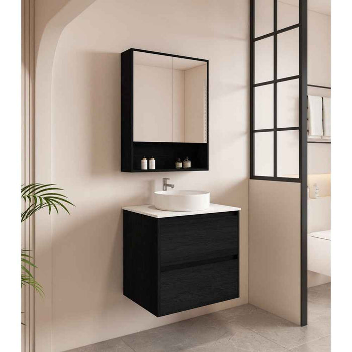 600-1800*450*560mm Mercio Hera Black Oak MDF Wall Hung Vanity