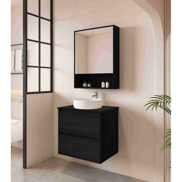 600-1800*450*560mm Mercio Hera Black Oak MDF Wall Hung Vanity