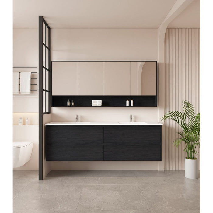 600-1800*450*560mm Mercio Hera Black Oak MDF Wall Hung Vanity