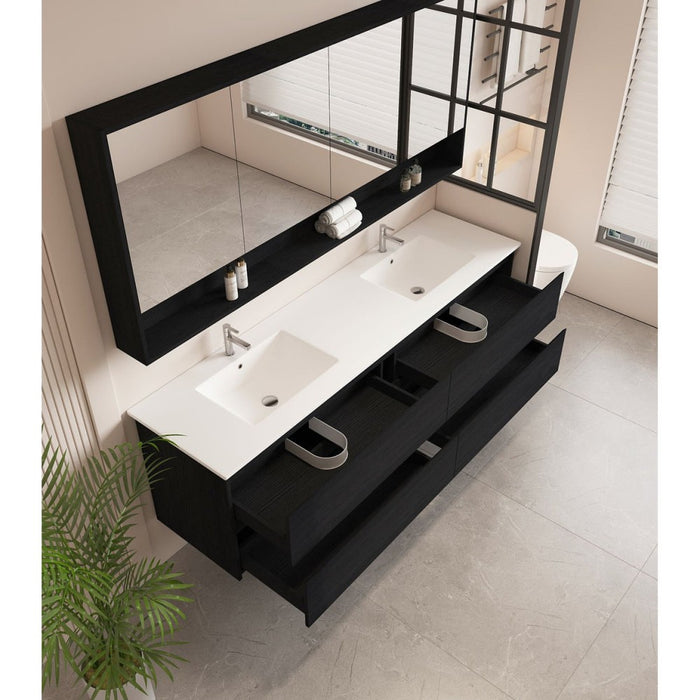 600-1800*450*560mm Mercio Hera Black Oak MDF Wall Hung Vanity