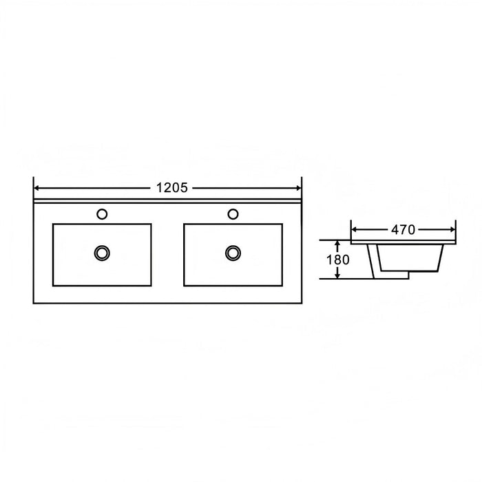 600-1500*450*560mm Mercio Hera Elegant Oak MDF Wall Hung Vanity