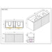 600-1500*455*830mm Infinity Thena White High-Moisture Resistant Plywood Fluted Wall Hung Bathroom Vanity