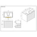 600-1500*455*830mm Infinity Thena White High-Moisture Resistant Plywood Fluted Wall Hung Bathroom Vanity