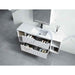 600-1500*455*830mm Infinity Sersi White High-Moisture Resistant Plywood Fluted Wall Hung Bathroom Vanity