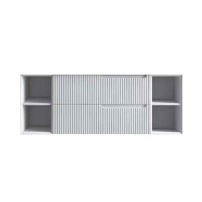 600-1500*455*830mm Infinity Sersi White High-Moisture Resistant Plywood Fluted Wall Hung Bathroom Vanity