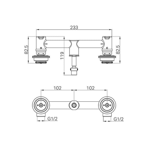 Nero Serenity Lead-Free DZR Brass Wall Basin Set Body Only