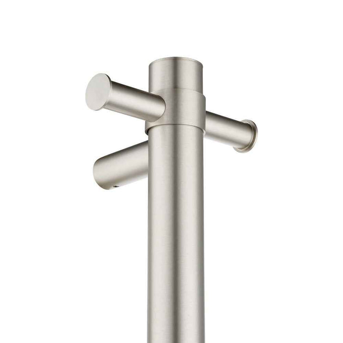 950mm Aquaperla Round Vertical Single Electric Heated Towel Rail With Timer