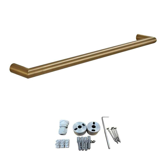780mm Aquaperla Round Horizontal Single/Triple Bar Electric Heated Towel Rail