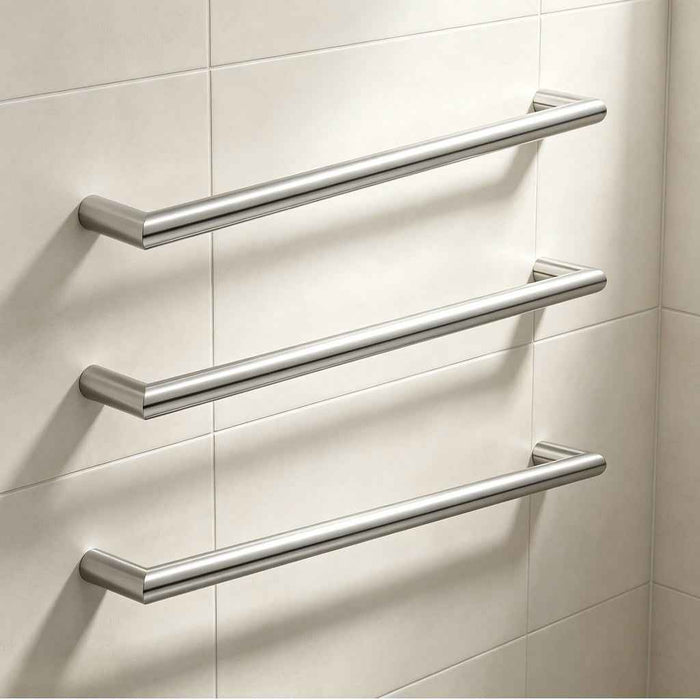 780mm Aquaperla Round Horizontal Single/Triple Bar Electric Heated Towel Rail