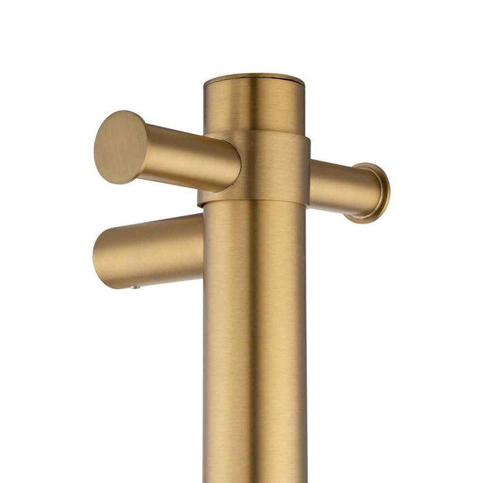 950mm Aquaperla Round Vertical Single Electric Heated Towel Rail With Timer