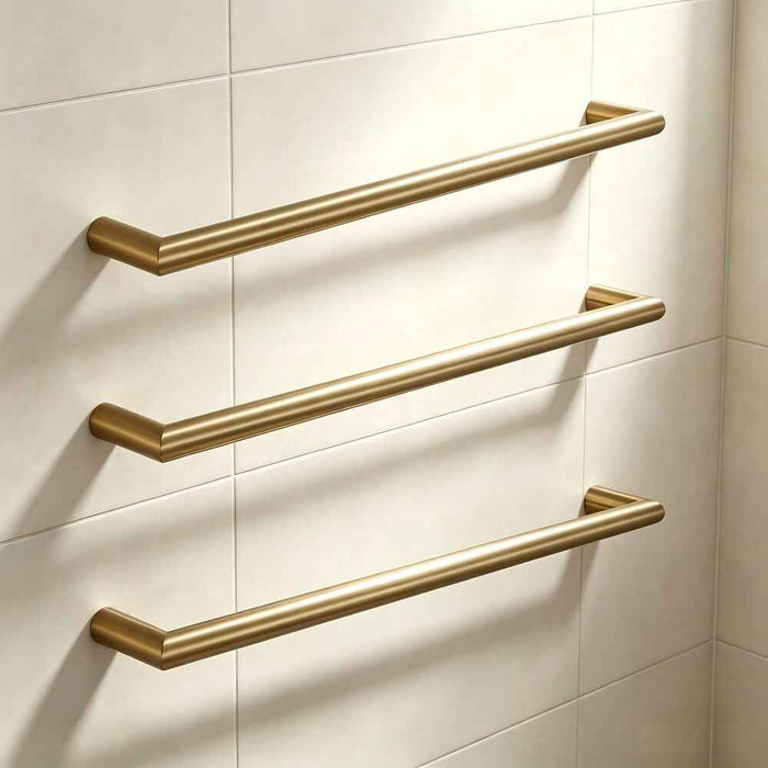 780mm Aquaperla Round Horizontal Single/Triple Bar Electric Heated Towel Rail