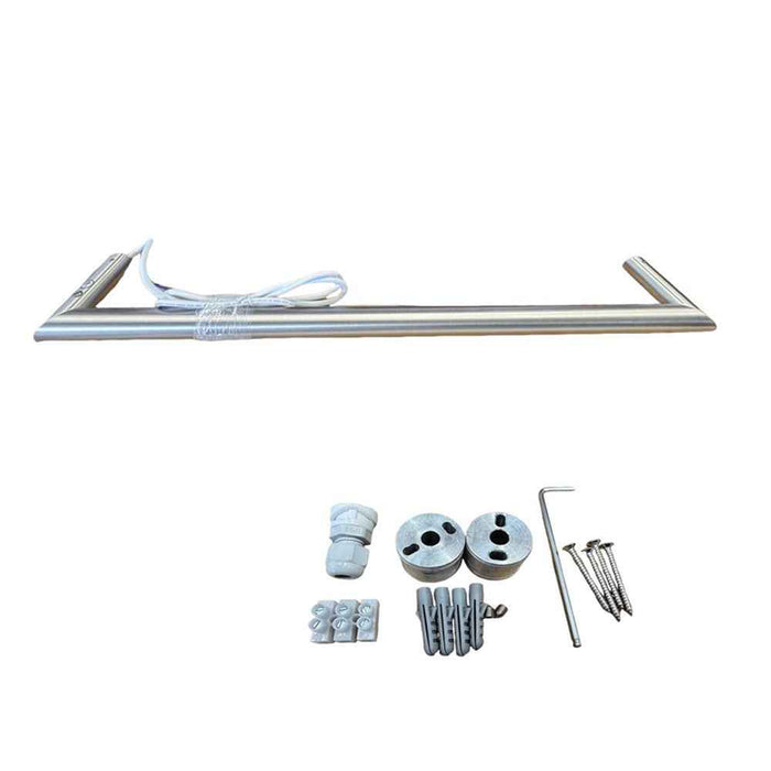 780mm Aquaperla Round Horizontal Single/Triple Bar Electric Heated Towel Rail