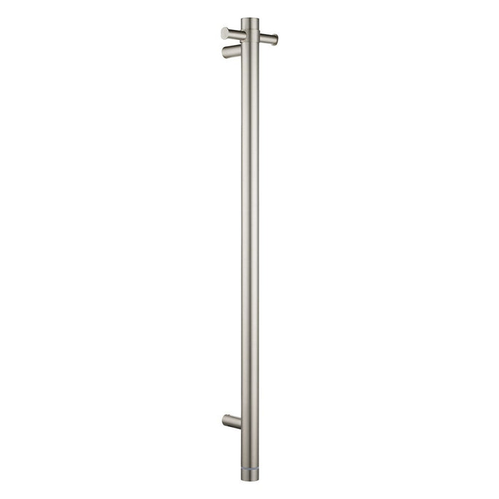 950mm Aquaperla Round Vertical Single Electric Heated Towel Rail With Timer