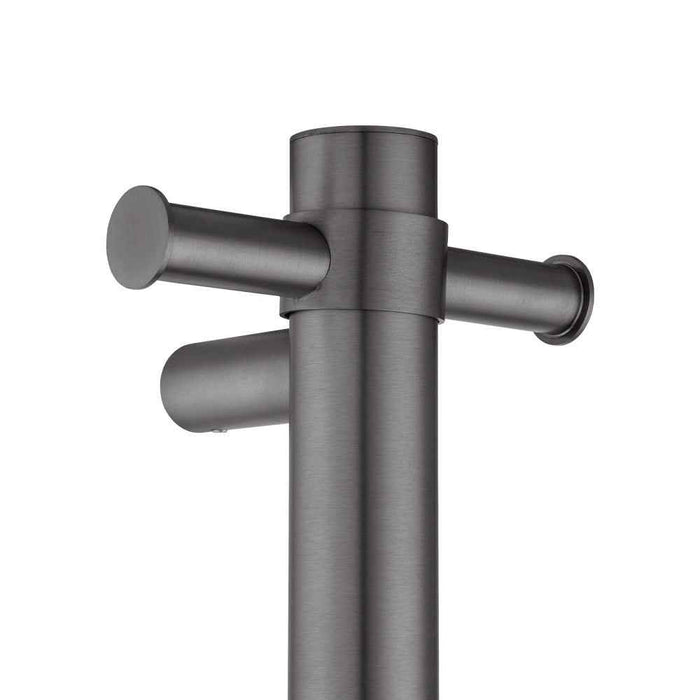 950mm Aquaperla Round Vertical Single Electric Heated Towel Rail With Timer