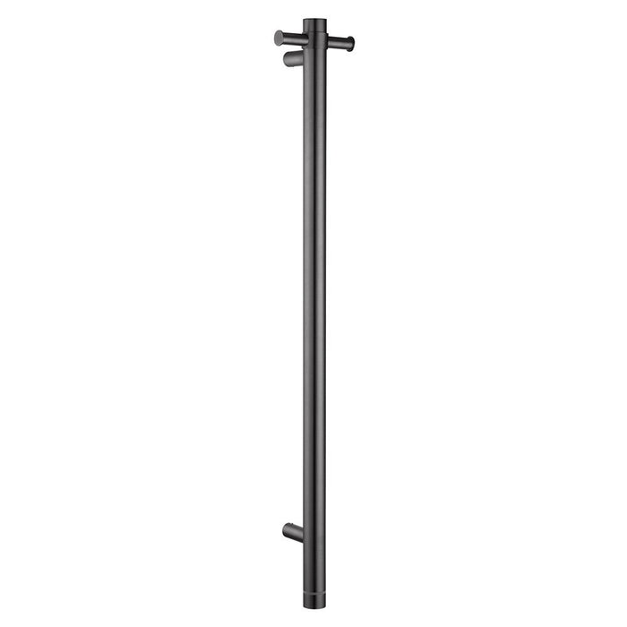 950mm Aquaperla Round Vertical Single Electric Heated Towel Rail With Timer