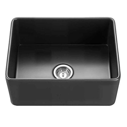 600*451*253mm Poseidon Chelsea Fireclay Matt Black/Gloss White Single Bowl Farmhouse Sink