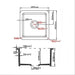 457*457*228mm Poseidon Camden Fireclay Matt Black/Gloss White Square Single Bowl Top/Undermount Farmhouse Sink
