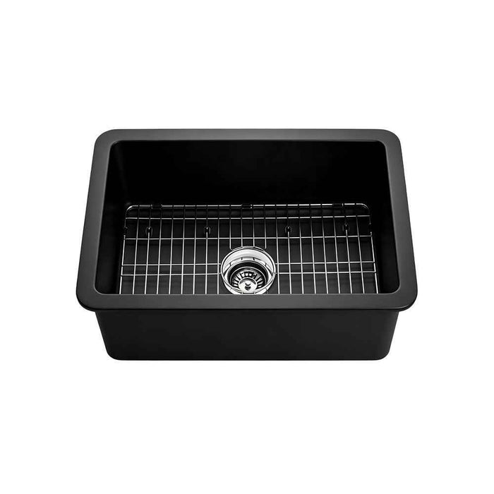 810*480*255mm Poseidon Camden Fireclay Matt Black/Gloss White Square Single Bowl Top/Undermount Farmhouse Sink