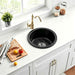 470*228mm Poseidon Camden Fireclay Matt Black/Gloss White Round Single Bowl Top/Undermount Farmhouse Sink