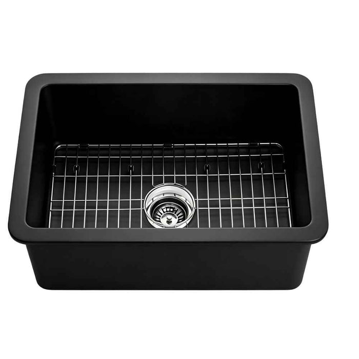 677*470*282mm Poseidon Camden Fireclay Matt Black/Gloss White Square Single Bowl Top/Undermount Farmhouse Sink