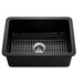 677*470*282mm Poseidon Camden Fireclay Matt Black/Gloss White Square Single Bowl Top/Undermount Farmhouse Sink