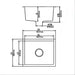 381*457*220mm Poseidon Quartz Matt Black Square Single Bowl Top/Undermount Kitchen Sink