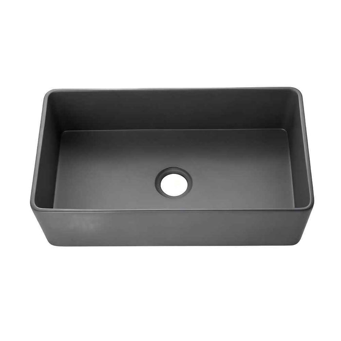838*482*262mm Poseidon Quartz Square Single Bowl Undermount Farmhouse Butler Sink