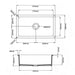 810*480*255mm Poseidon Camden Fireclay Matt Black/Gloss White Square Single Bowl Top/Undermount Farmhouse Sink