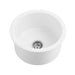 470*228mm Poseidon Camden Fireclay Matt Black/Gloss White Round Single Bowl Top/Undermount Farmhouse Sink